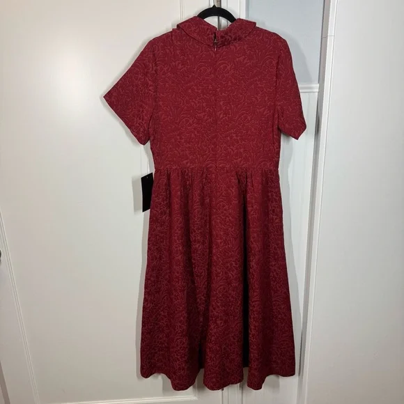 TUCKERNUCK Cranberry Jacquard Adelaide Midi Dress size xl wedding work office - Picture 6 of 8